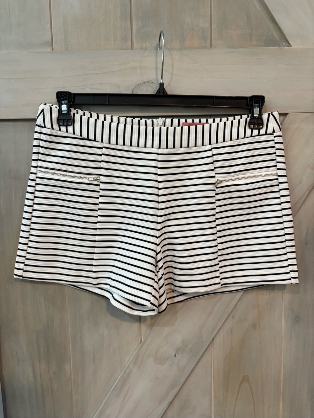Ci Sono Black & White Striped Shorts